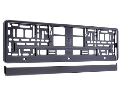 License plate frame, metallized, black