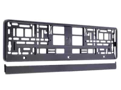 Support de plaque d'immatriculation métallisé noir