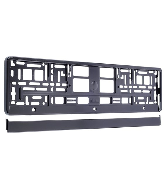 License plate frame, metallized, black