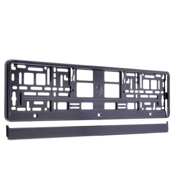 Support de plaque d'immatriculation métallisé noir