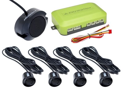 Einparkhilfe mit Lautsprecher, 4 schwarze Sensoren