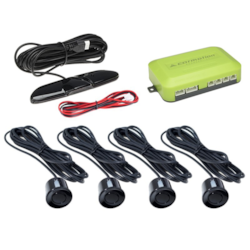 Parking assistance system with LED display, 4 black sensors
