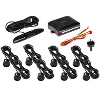 Parking assistance system with LED display, 8 black sensors - front and rear