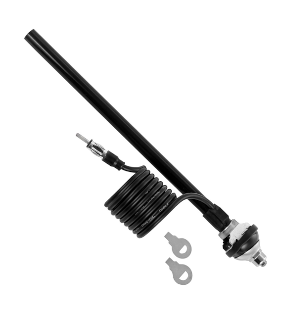 Antenne télescopique, chromée, câble de 80 cm