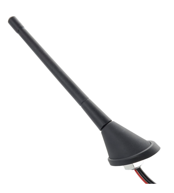 Radio antenna with amplifier, rubberized mast 24 cm