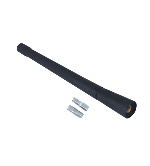 Antenna mast 17cm, rubberized, with 2 adapters: 5 and 6mm