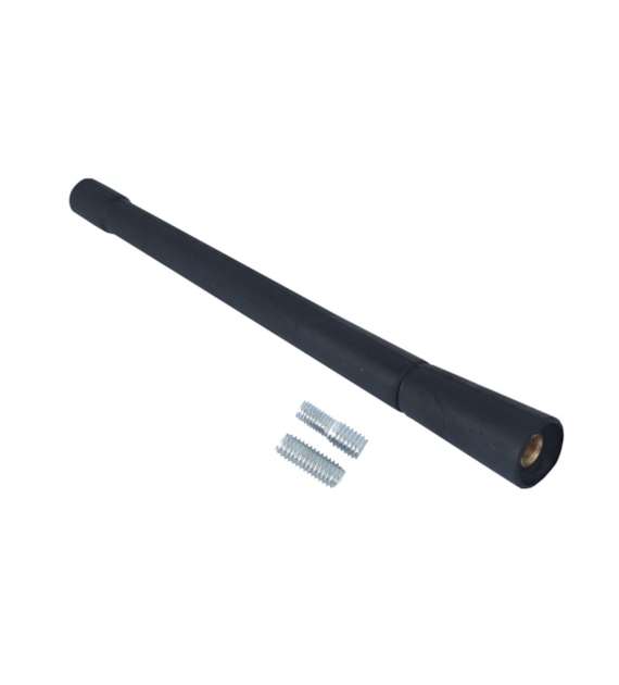 Mât d'antenne de 17cm, caoutchouté, avec 2 adaptateurs: 5 et 6mm