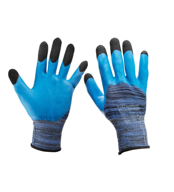 Gestrickte Arbeitshandschuhe „geschäumt“, mit Latex beschichtet, Größe 10