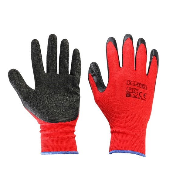 Work gloves, Mechanic's, nylon, latex-coated, s. 10