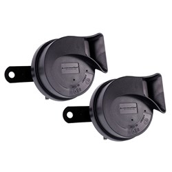 Klakson 12V, 118 dB, dwutonowy, ślimakowy, średnica 80 mm, boczny, homologacja E9, 2 szt.