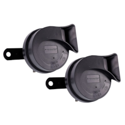 Klakson 12V, 118 dB, dwutonowy, ślimakowy, średnica 80 mm, boczny, homologacja E9, 2 szt.
