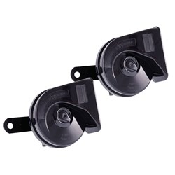 Hupe 12V, 118 dB, zwei Töne, Schnecke, Dm. 85 mm, seitlich, E9-Homologation, 2 Stk
