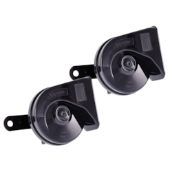 Horn 12V, 118 dB, two-tone, worm type, diam. 85 mm, straight, E9 homologation, 2 pcs.