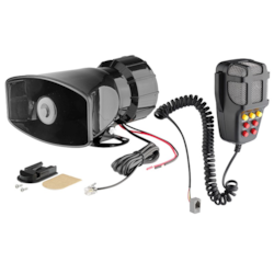 Electronic siren with megaphone, 7 tones
