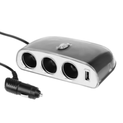 Rozgałęziacz zapalniczki potrójny 12/24V z USB 1000 mA