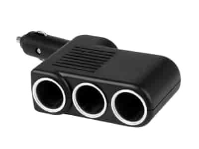 3-socket angled lighter splitter, black