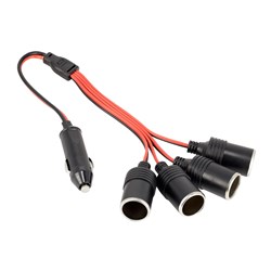 Rozgałęziacz poczwórny z przewodami, 12/24V, max 20A