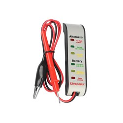 Battery and alternator tester 12V, with crocodile clip and probe