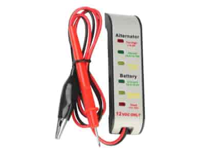Testeur de batterie et d'alternateur 12V, avec pince crocodile et sonde