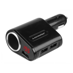 Ładowarka 3x USB, 5A Max z woltomierzem 8-30V i gniazdem EURO max 120W