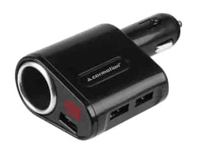 Ladegerät, 3x USB, 5A Max mit 8-30V Voltmeter und EURO Steckdose max 120W