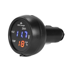 Ładowarka USB 2.1A z woltomierzem i termometrem
