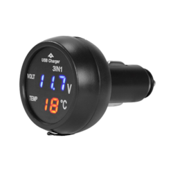 Ładowarka USB 2.1A z woltomierzem i termometrem