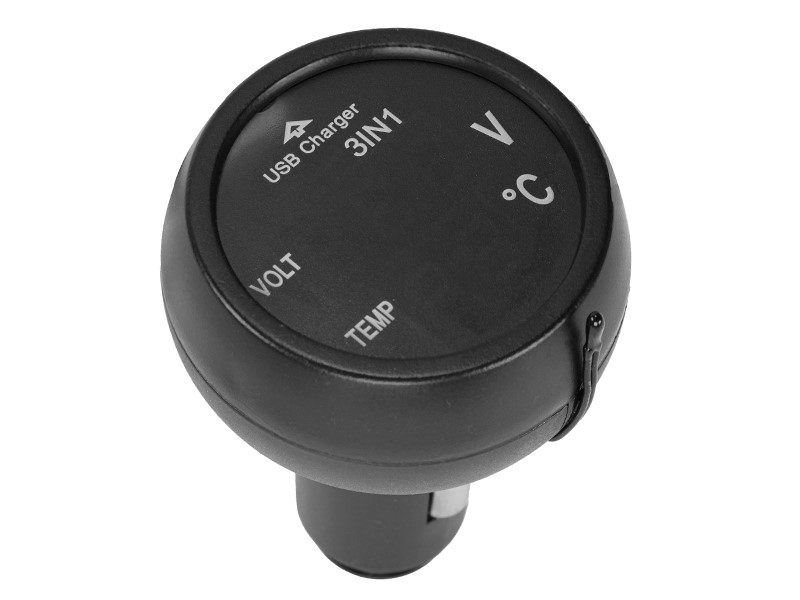 Charger USB, 2.1A, for 12/24V cigarette lighter with voltmeter
