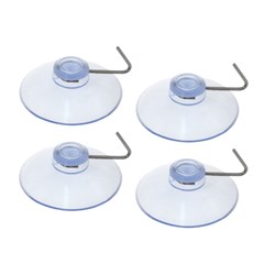 Suction cups with hooks, diam. 40 mm, 4 pcs 