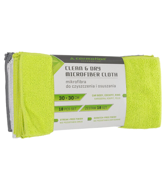 Chiffons universels en microfibre, 30x30 cm, 18 pcs