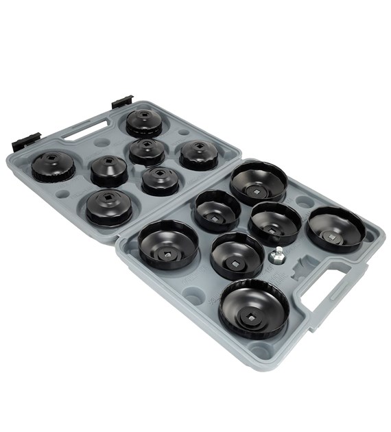 Zestaw kluczy nasadowych do filtrów oleju, 15 elementów