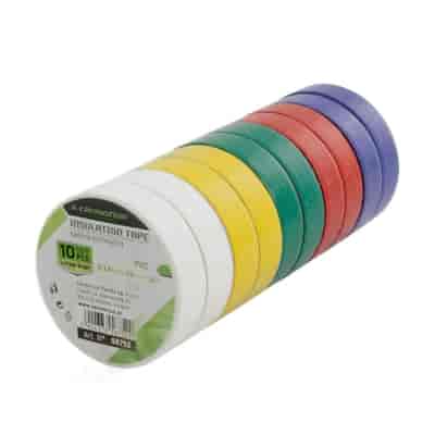 Ruban isolant en PVC 0,13 mm x 15 mm x 10 m, 5 couleurs, 10 pcs