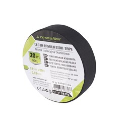 Gewebe-Isolierband 0,18 mm x 19 mm x 20 m, schwarz, 1 Stk