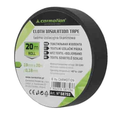 Insulating fabric tape 0,18 mm x 19 mm x 20m, black, 1 pc