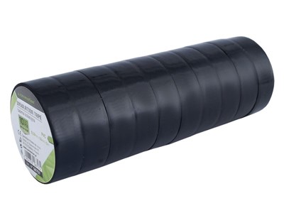 Insulating tapes PVC 0.13mm x 15mm x 5m, black, 10 pcs 