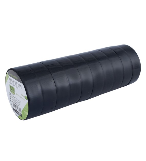 Rubans isolants PVC 0,13 mm x 15 mm x 5 m, noir, 10 pcs 