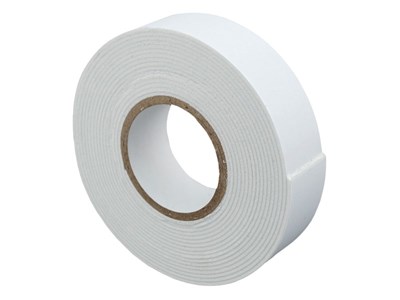 Double sided foam tape 1mm x 19 mm x 3m, white, 1 pc