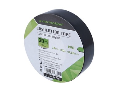 Insulating tape PVC 0.15mm x 19 mm x 20m black, 1 pc