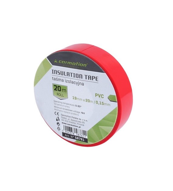 Insulating tape PVC 0.15mm x 19 mm x 20m red, 1 pc