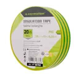 Taśma izolacyjna PVC 0,15 mm x 19 mm x 20 m, zielono-żółta, 1 szt.