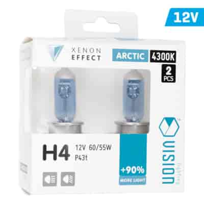 Ampoules VISION blanc arctique H4 12V 60 / 55W P43t U E4 + 90%, 2 pcs