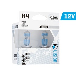 Żarówki VISION limitless white H4 12V 60/55W P43t U E4 +120%, 2 szt.