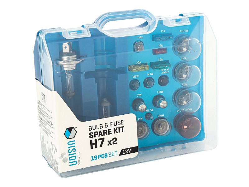 Coffret de secours ampoule VISION 2x H7 12V + 17 éléments