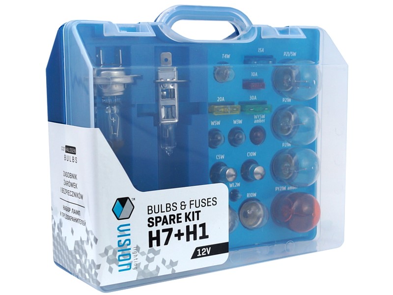 Coffret de secours VISION H7 + H1 12V + 17 éléments
