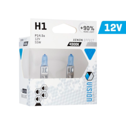 Żarówki VISION arctic white H1 12V 55W P14,5s +90%, 2 szt.