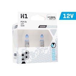 Żarówki VISION limitless white H1 12V 55W P14,5s U E4 +120%, 2 szt.