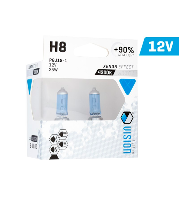 Glühlampen VISION arctic white H8 12V 35W PGJ19-1 U E4 +90%, 2 Stk