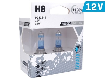 Bulbs VISION limitless white H8 12V 35W PGJ19-1 U E4 + 120%, 2 pcs 