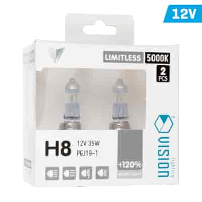 Glühlampen VISION Limitless white H8 12V 35W PGJ19-1 U E4 +120%, 2 Stk