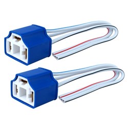 Gniazdo żarówki H4 proste, ceramiczne, przewód 15 cm, 2 szt.